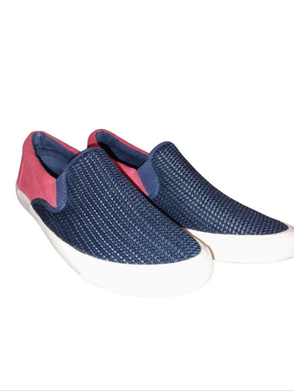 Zara Navy and Red Slip-On Sneakers